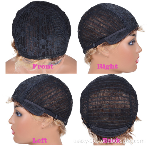 Virgin Human Hair Short Pixie Cut Wig 1920's Flapper Hairstyles Short Finger Wave Retro Style Wig for Women